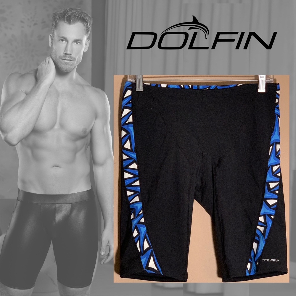 Dolfin Jammers Swim Trunks 30-36 waist 12" inseam Gently worn Poly spandex blend
